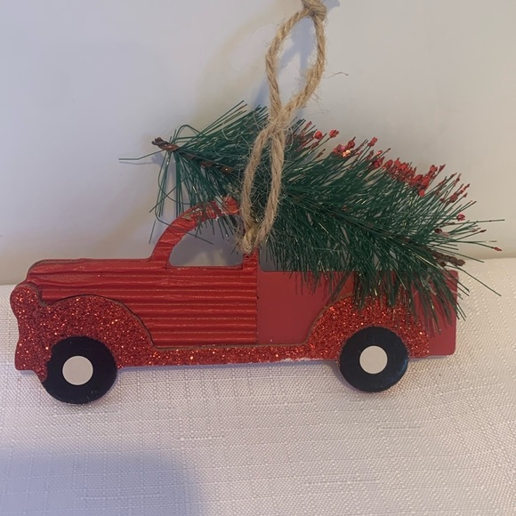 Sparkling Pickup Truck Christmas Tree Ornament Holiday Decor Decoration - Picture 1 of 6